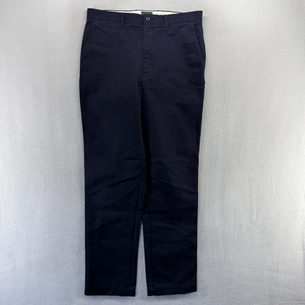 J.Crew Chino Pants Mens 33x34 Blue 770 Straight Fit Casual Canvas Chambray